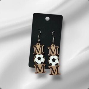 Soccer Mom Earrings - Brown and White